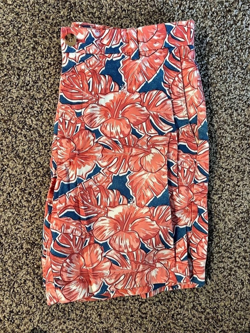 Vineyard Vines Breaker Short Floral Flat Front Shorts Red Blue Waist 33